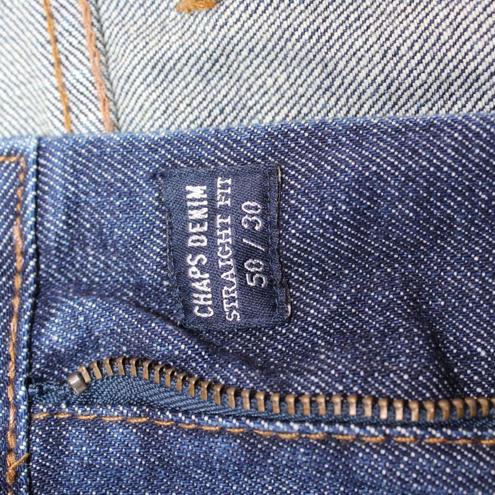 CHAPS Ralph Lauren Men's 50 X 30 Straight Fit Blue Jeans Denim Medium Wash - Picture 11 of 16